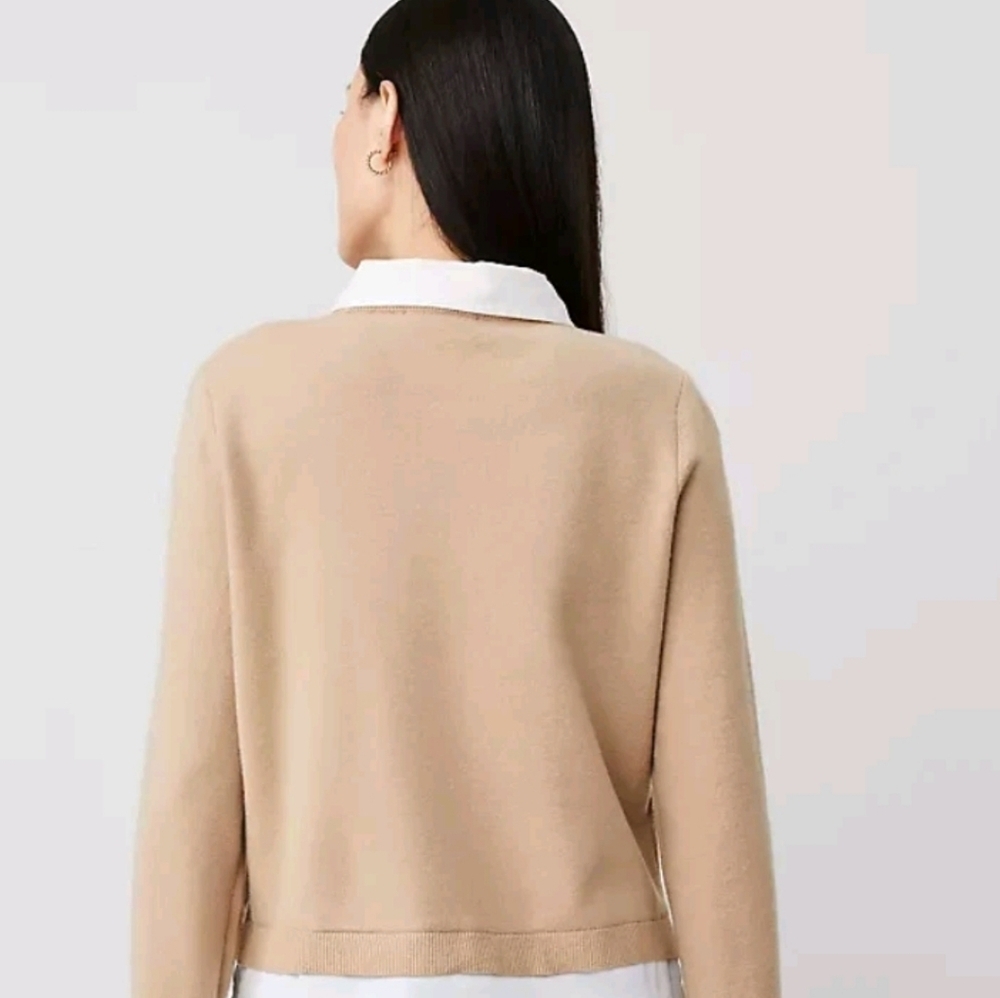NWT ANN TAYLOR MIXED MEDIA SWEATER - Picture 2 of 4